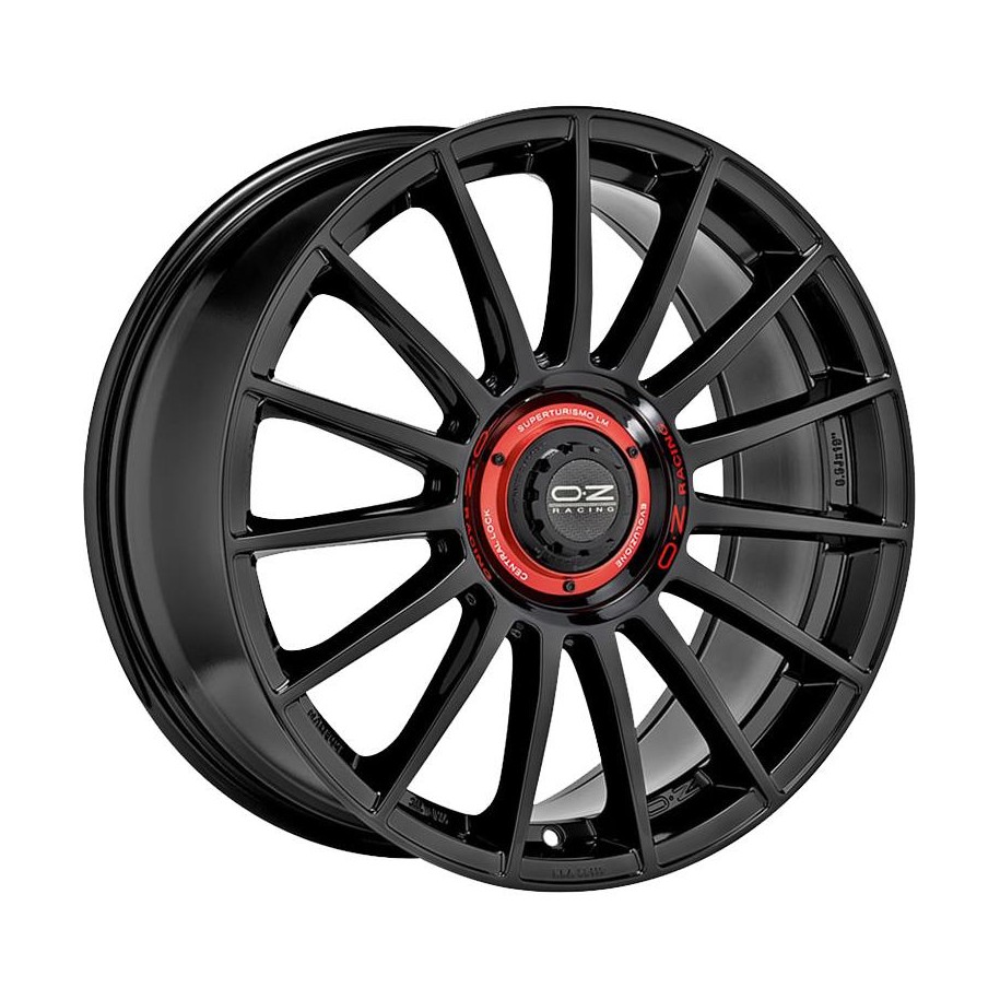 OZ Racing Superturismo Evoluzione Gloss Black + Red Lettering 8x18 5x112 ET48 CB75,0 R12 690 kg W01854206EM4