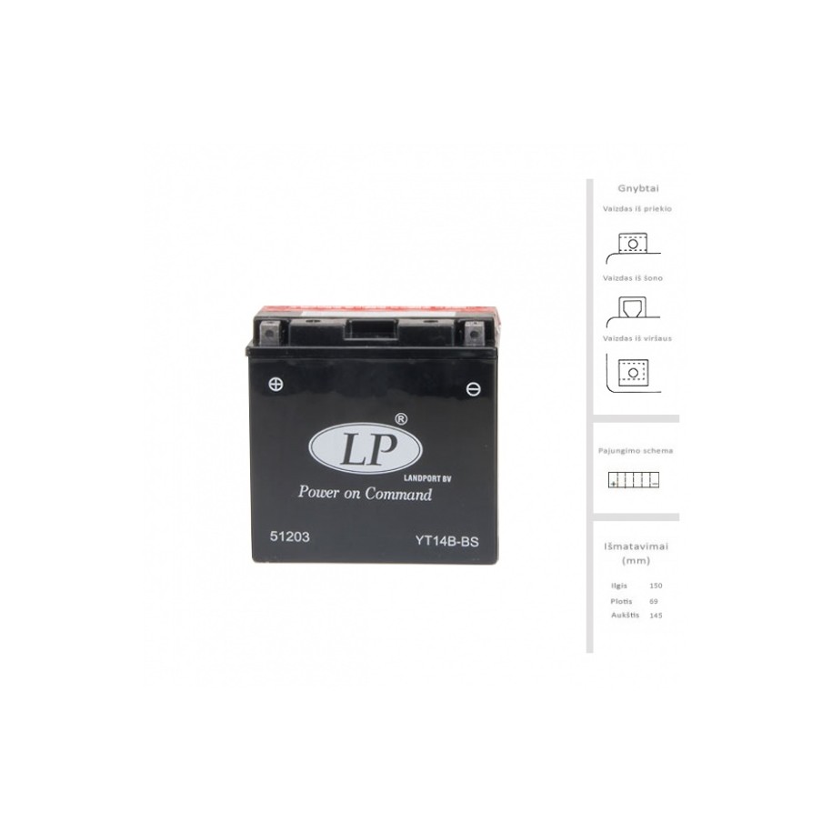 Akumuliatorius 12 Ah 150A EN 12V