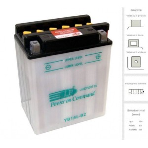 Akumuliatorius 14 Ah 170A EN 12V