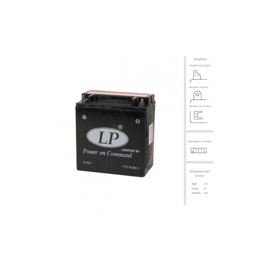 Akumuliatorius 14 Ah 230A EN 12V