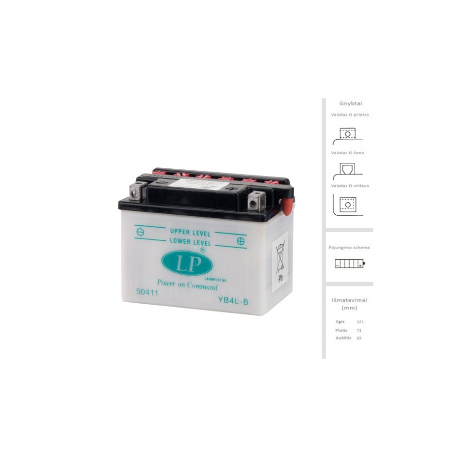Akumuliatorius 4 Ah 50A EN 12V