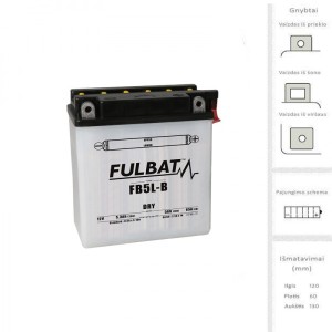 Akumuliatorius 5 Ah 65 A EN 12V