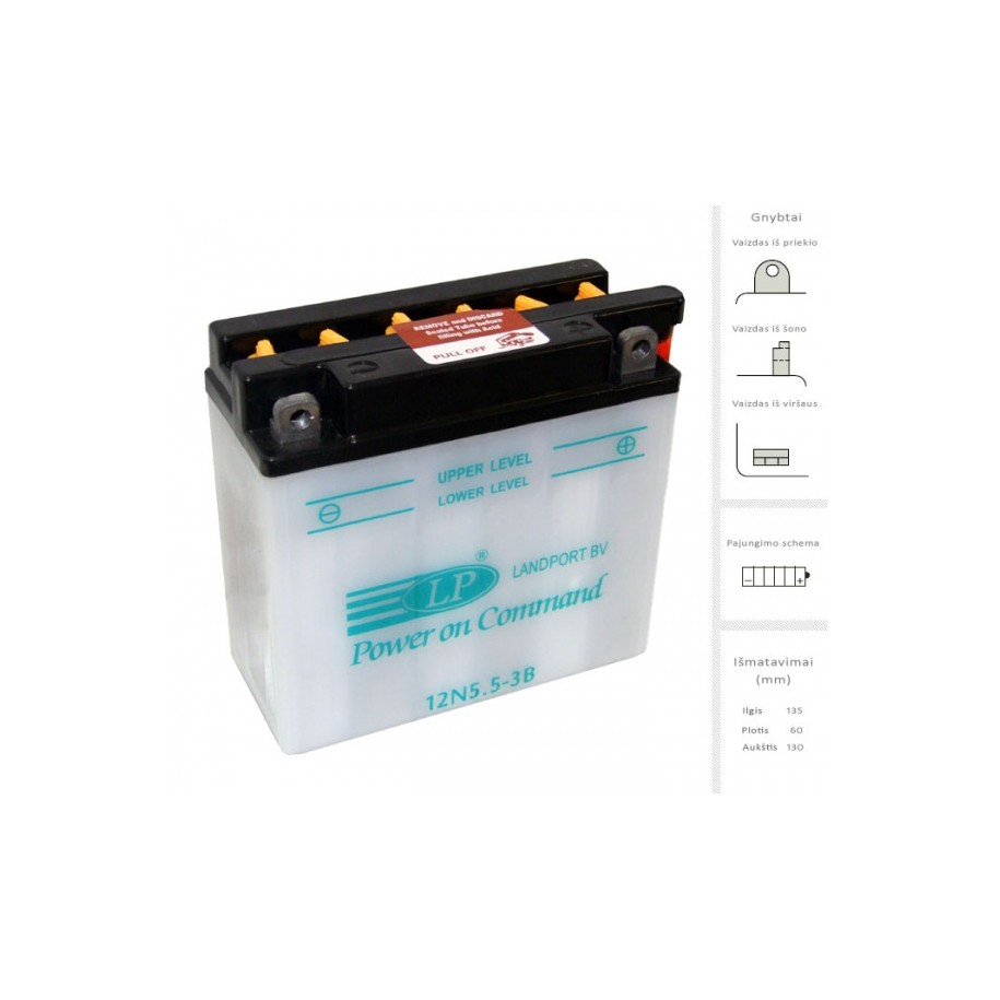 Akumuliatorius 5.5 Ah 55A EN 12V