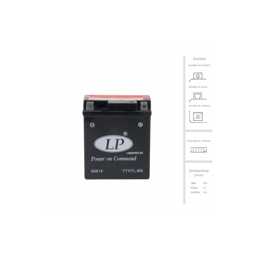 Akumuliatorius 6 Ah 100A EN 12V